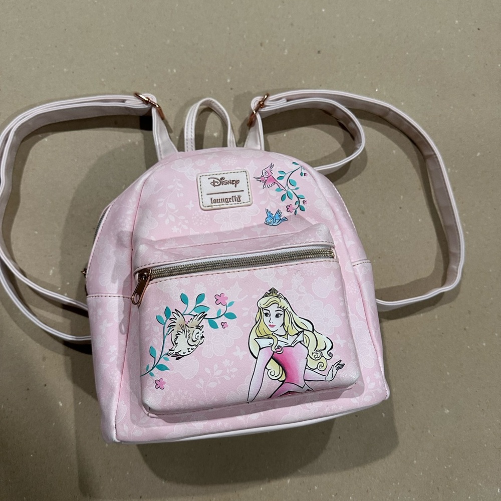 Loungefly Pink Disney Mini Backpack with Floral Embroidery